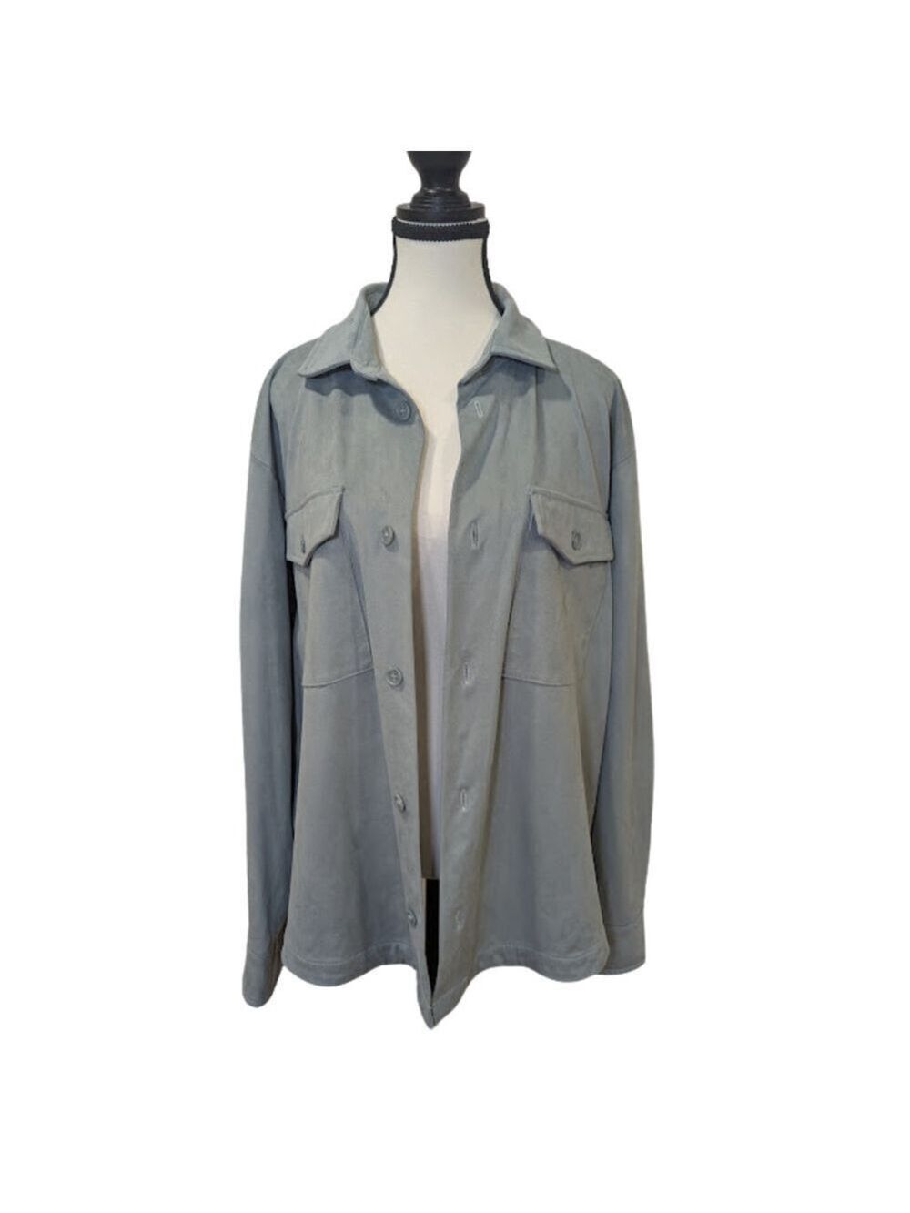 Soft Sueded Shacket | Zara Oversized Minimalist Button Front Jacket M